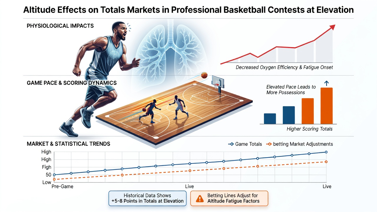 Professional basketball players competing at high elevation with visible effects on pace and shooting efficiency