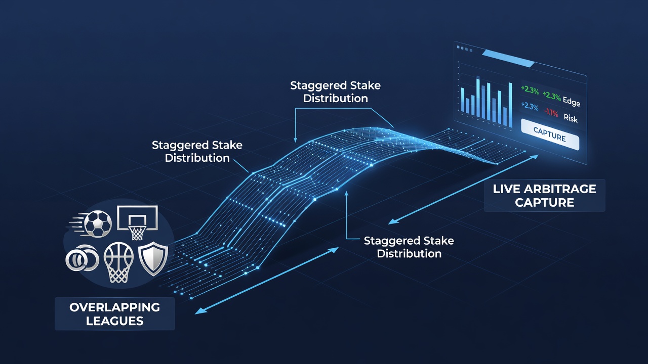 Illustration of live arbitrage workflow connecting multiple league markets