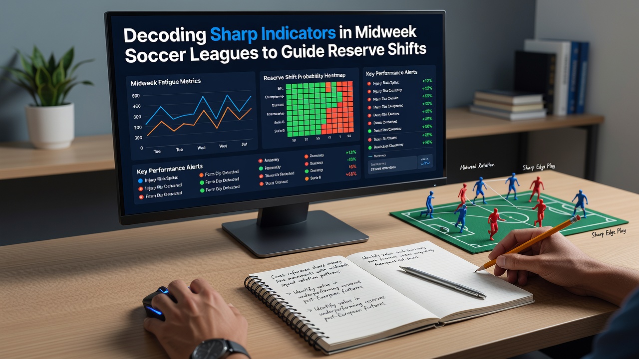 Sharp betting indicators visualized across midweek soccer fixtures with line movement charts and volume data