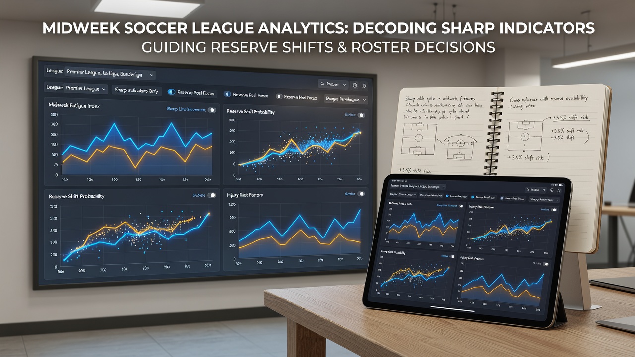 Midweek soccer league data analysis showing reserve allocation adjustments tied to professional betting signals